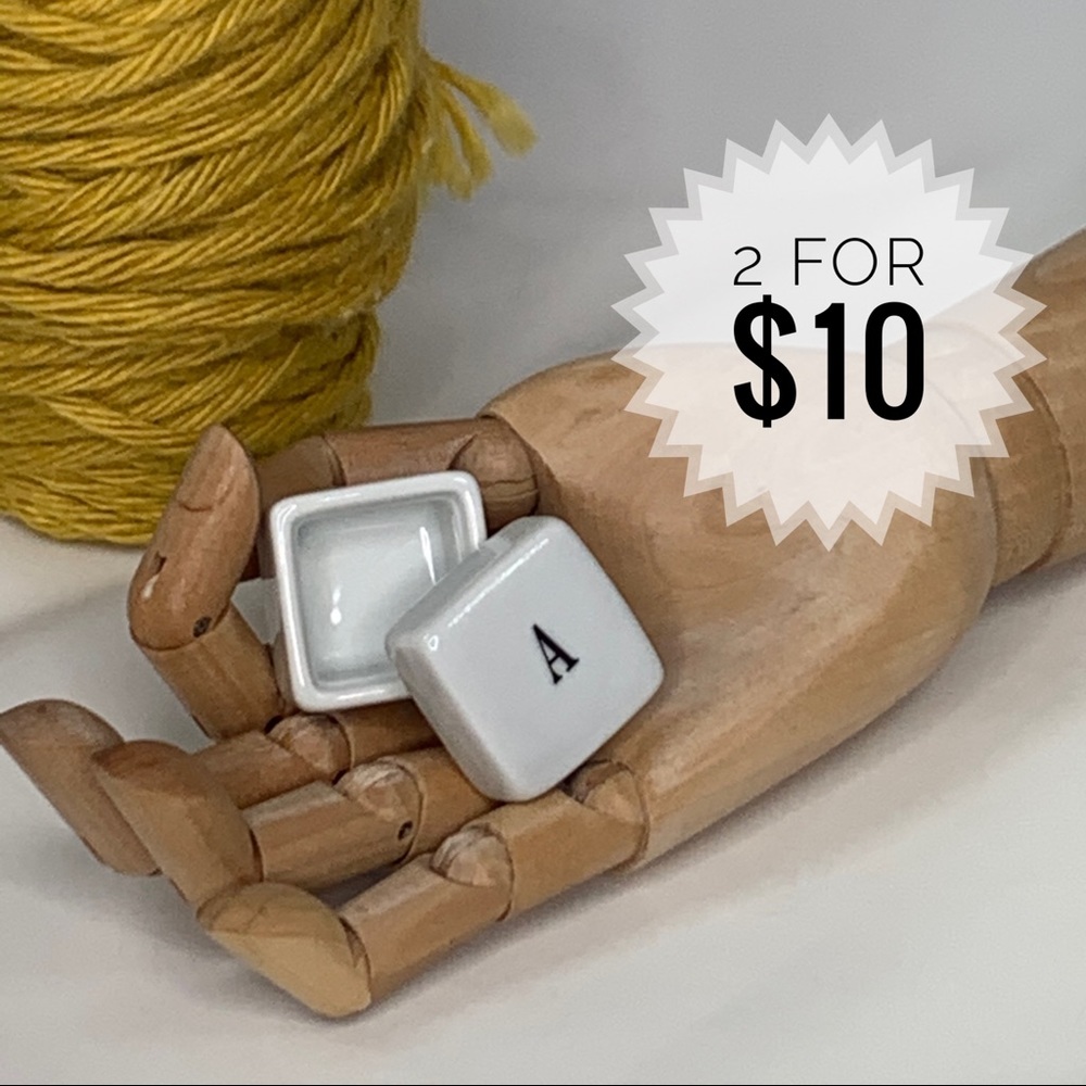 [2/$10] - “A” monogram porcelain jewelry box